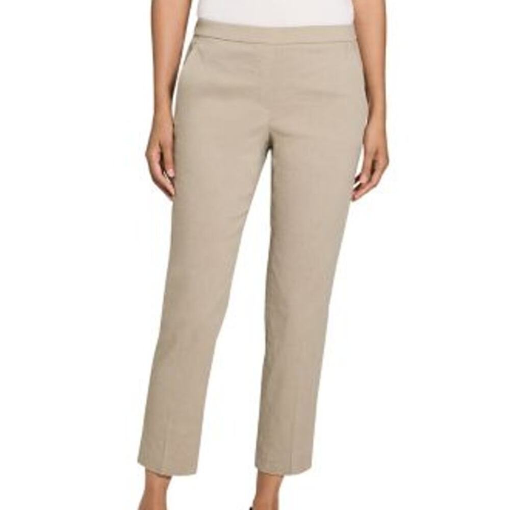 Theory Treeca Good Linen Pull On Pants Soft Taupe Women's Size 2 New With Tags